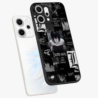 Midnight Chaos Mind Glass Case displayed in angled mockup highlighting chaotic artistic design with dramatic midnight aesthetic.