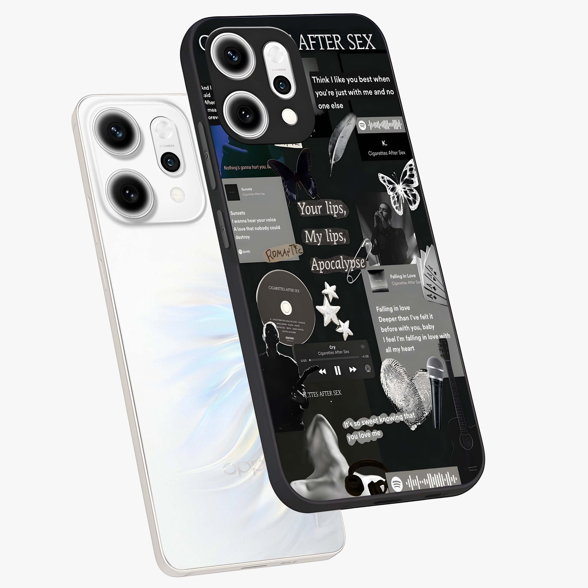Midnight Love Echo Glass Case displayed in angled mockup highlighting elegant love inspired design with deep aesthetic style.