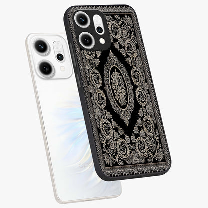 Noir Bloom Elegance Glass Case displayed in angled mockup highlighting refined flower design with stylish noir aesthetic.