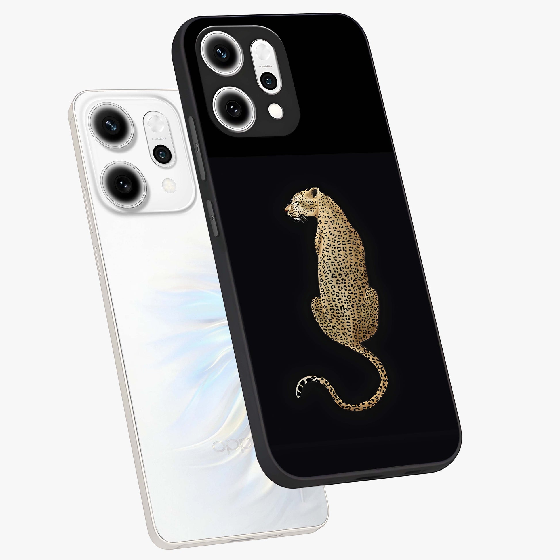 Regal Leopard Glass Case displayed in angled mockup highlighting powerful animal illustration with stylish wild aesthetic.