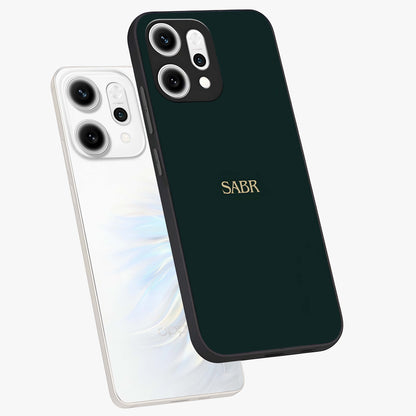 Sabr Minimal Patience Glass Case displayed in angled mockup highlighting simple inspirational design with clean aesthetic style.