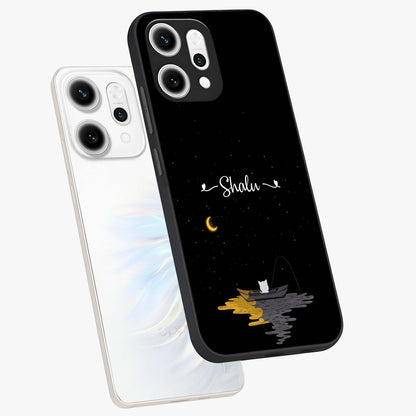 Silent Night Row Glass Case displayed in angled mockup highlighting peaceful evening design with dreamy night aesthetic.