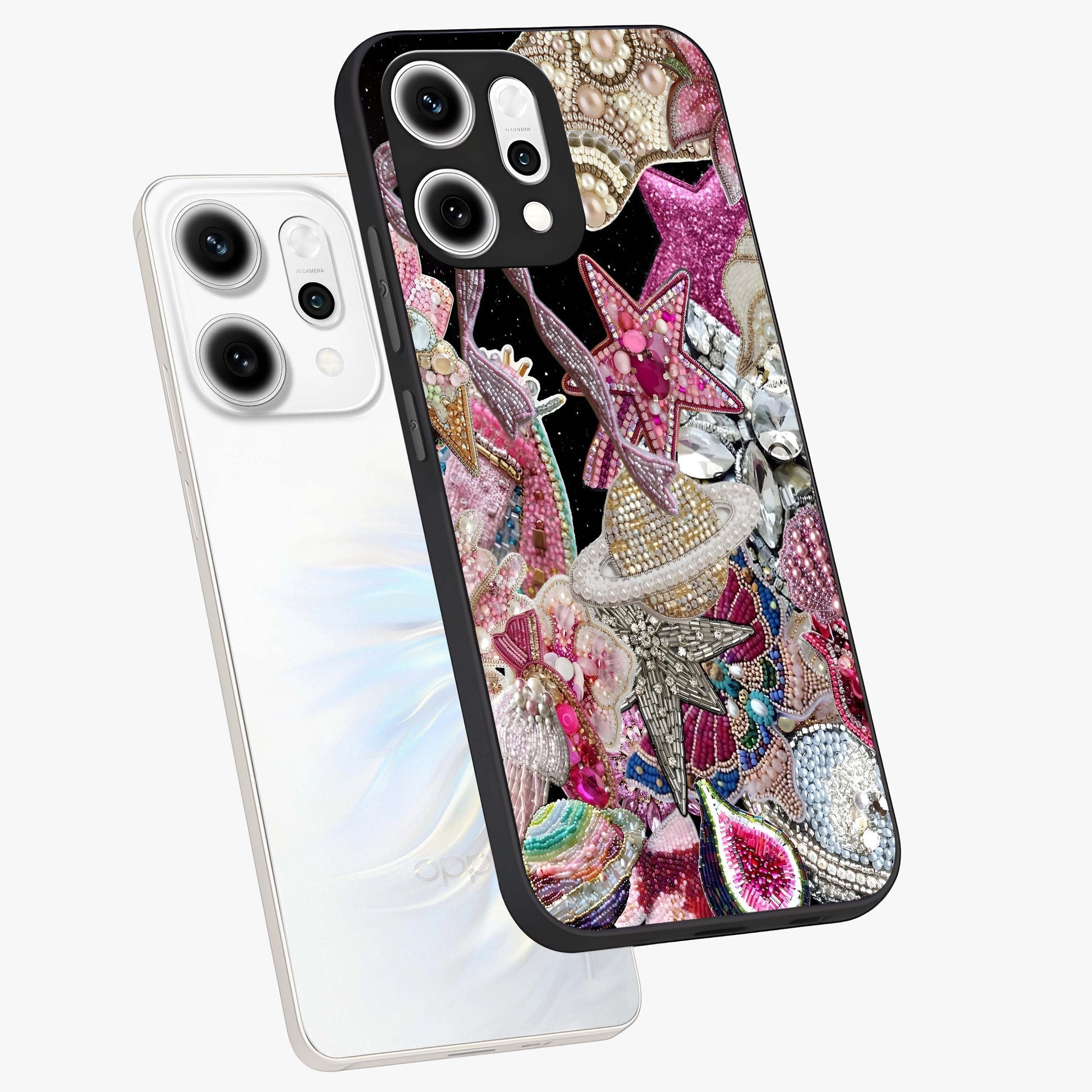 Starlit Jewel Dream Glass Case displayed in angled mockup highlighting glowing celestial jewel design with dreamy aesthetic.