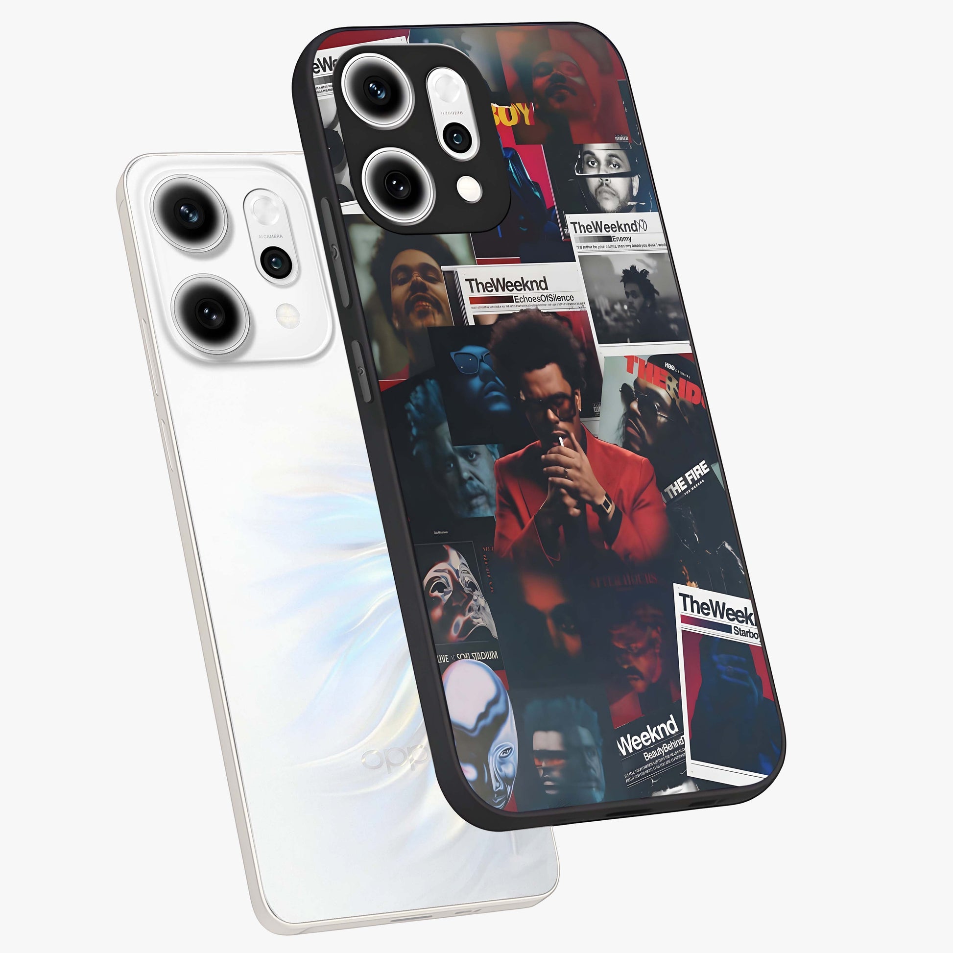 The Weeknd Glass Case displayed in angled mockup highlighting stylish pop culture inspired design with modern aesthetic.