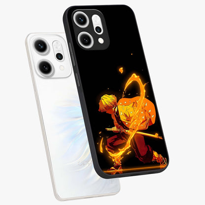 Thunder Flame Execution Glass Case displayed in angled mockup highlighting dramatic fire themed design with intense fantasy aesthetic.