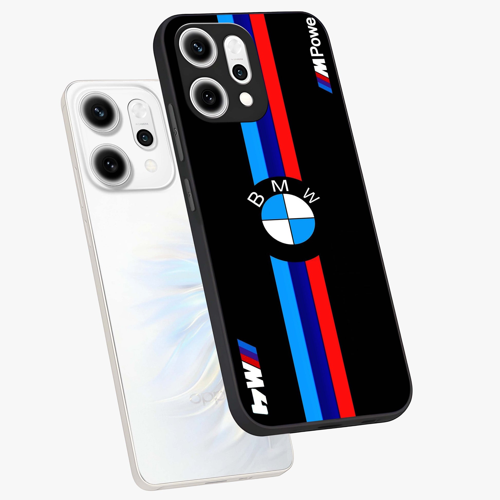 Turbo BMW Beast Glass Case displayed in angled mockup highlighting sleek racing car design with bold automotive aesthetic.