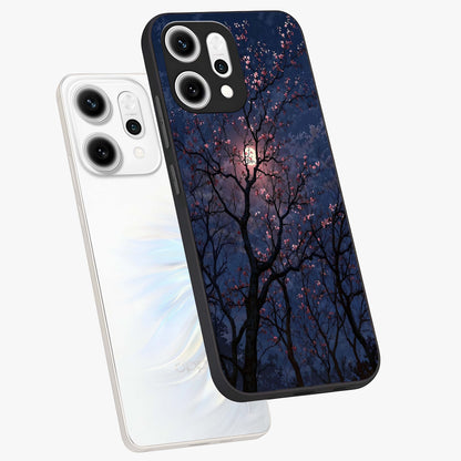 Twilight Sakura Serenade Glass Case displayed in angled mockup highlighting delicate sakura flower design with dreamy aesthetic.