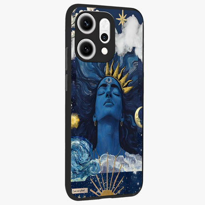 Aesthetic Lord Shiva Glass Case upright view showcasing powerful Lord Shiva artwork with devotional theme.