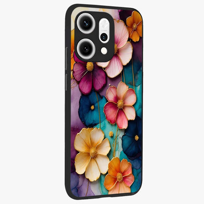 Artlyn Grace Flower Pattern Glass Case upright view showcasing graceful floral artwork with aesthetic botanical style.