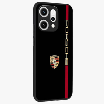 Black Minimal Porsche Glass Case upright view showcasing stylish automotive artwork with bold minimal theme.