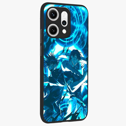 Cursed Energy Clash Glass Case upright view showcasing dramatic clash artwork with bold supernatural theme.