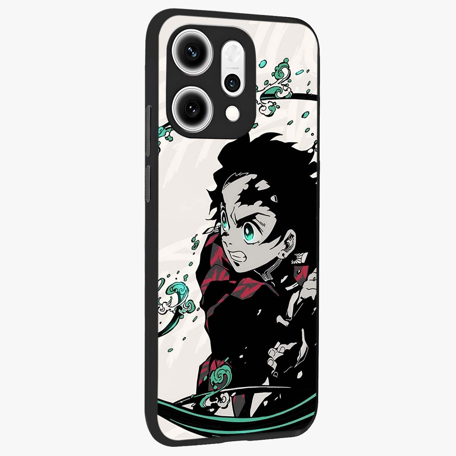 Demon Slayer Glass Case upright view showcasing powerful anime artwork with intense warrior theme.