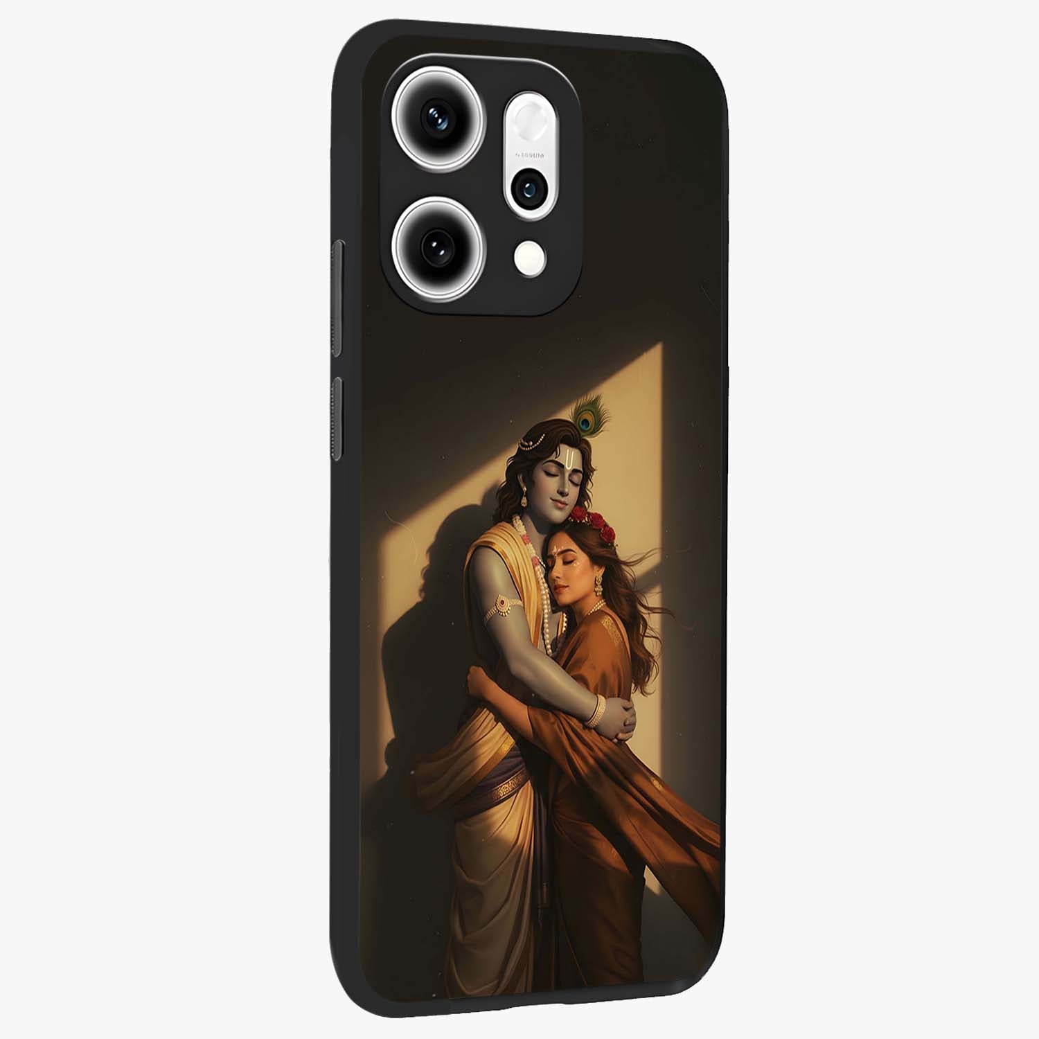 Divine Eternal Love Glass Case upright view showcasing graceful spiritual artwork with eternal love theme.