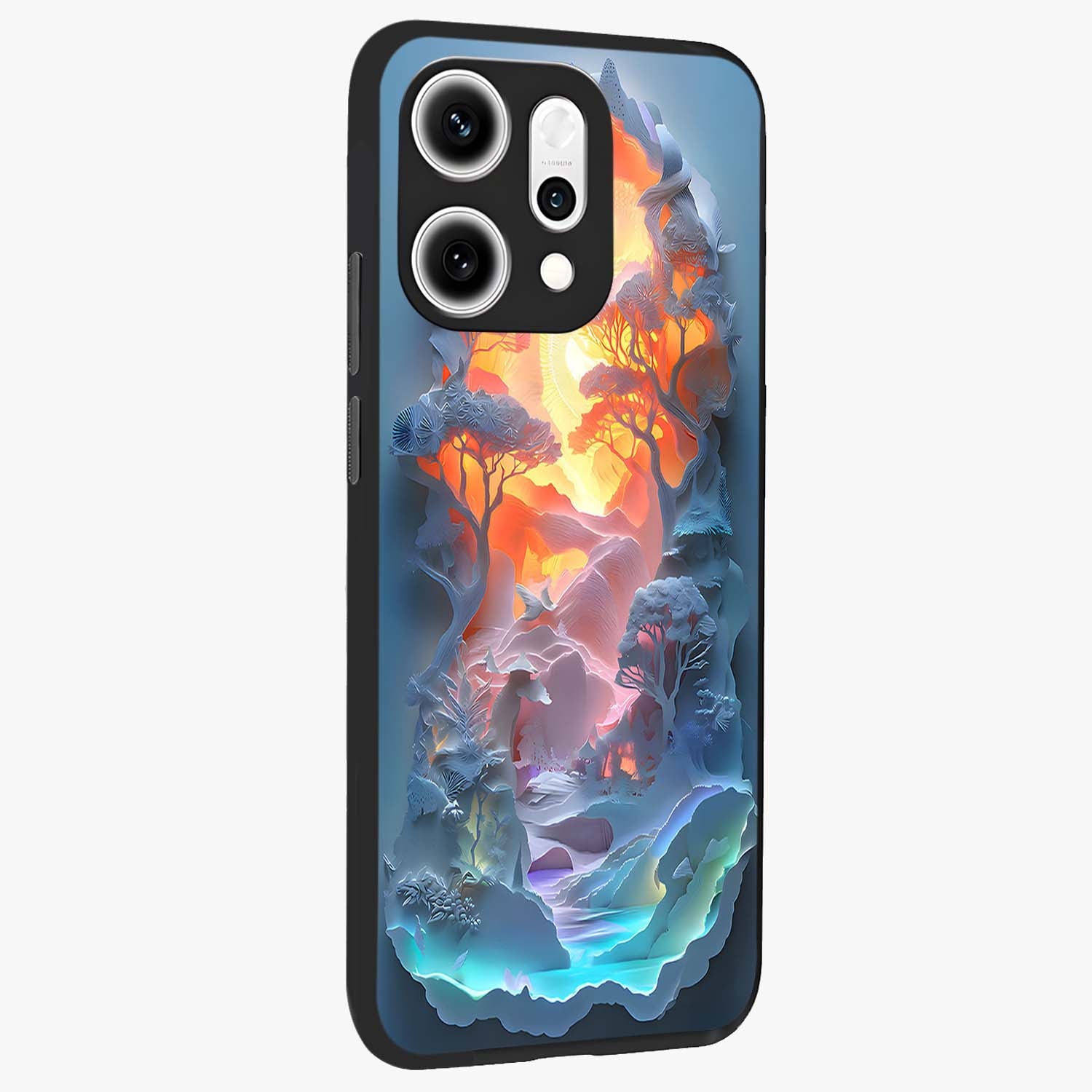 Glow Forest Portal Glass Case upright view showcasing enchanted forest portal artwork with fantasy nature theme.