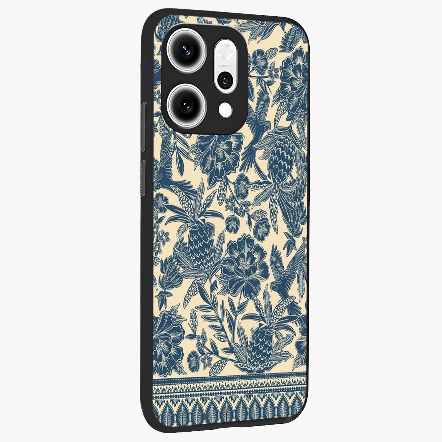 Heirloom Wild Bloom Glass Case upright view showcasing delicate wildflower artwork with timeless floral theme.