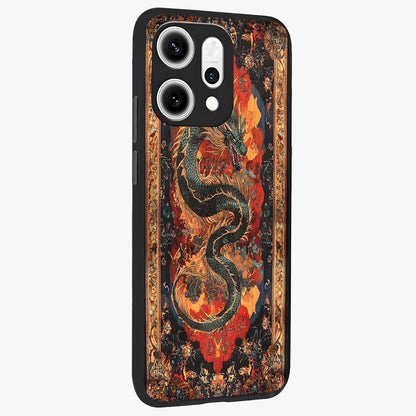 Inferno Dragon Soul Glass Case upright view showcasing intense dragon artwork with fantasy fire theme.