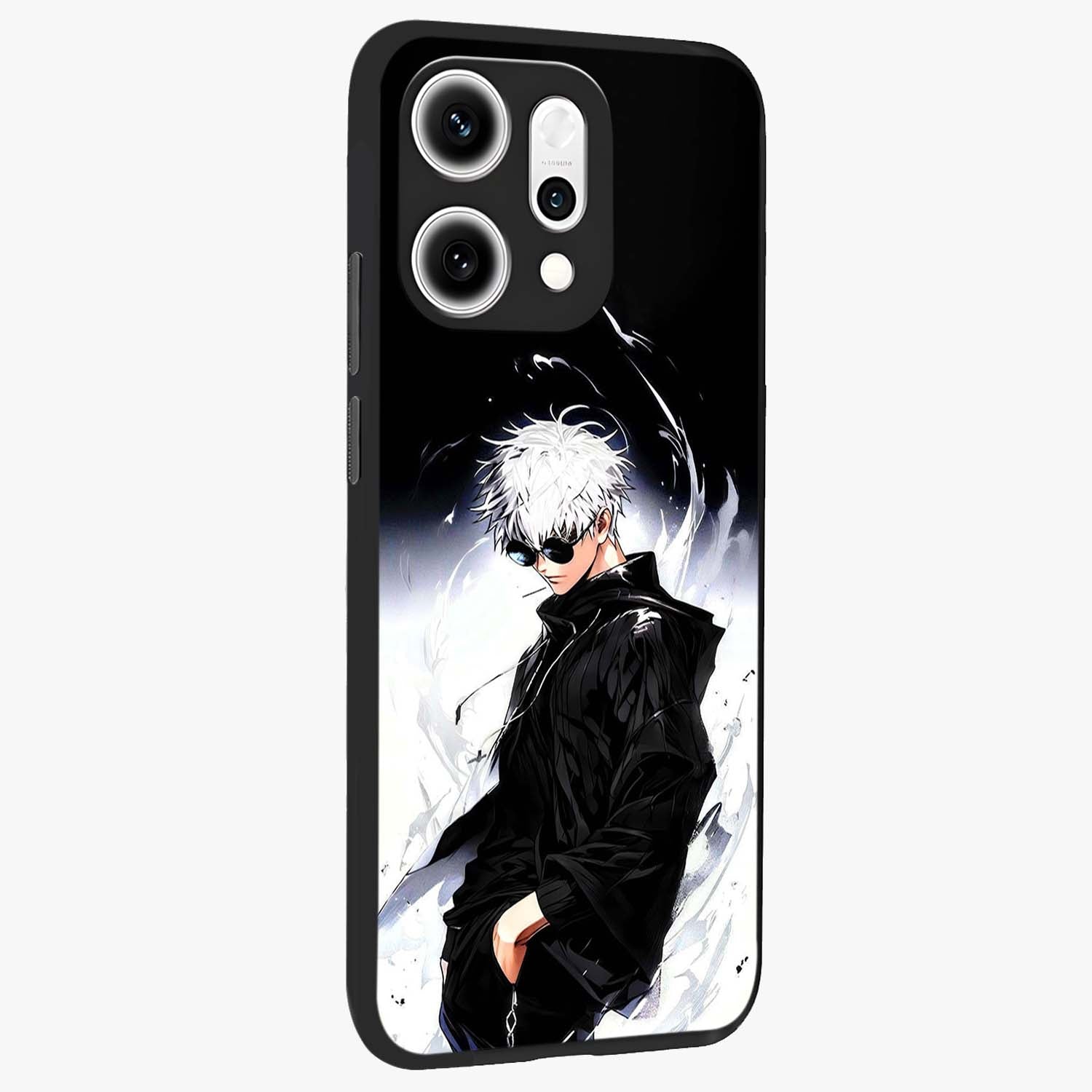 Limitless Shadow King Glass Case upright view showcasing bold shadow warrior artwork with epic fantasy theme.