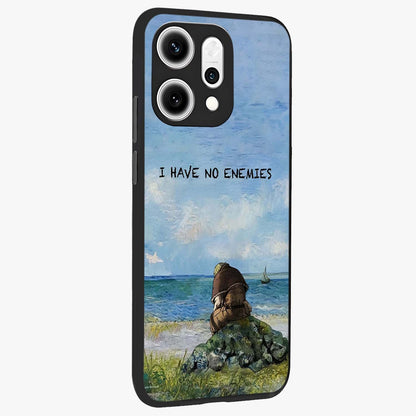 Peace Beyond War Glass Case upright view showcasing powerful peace symbol artwork with inspirational theme.