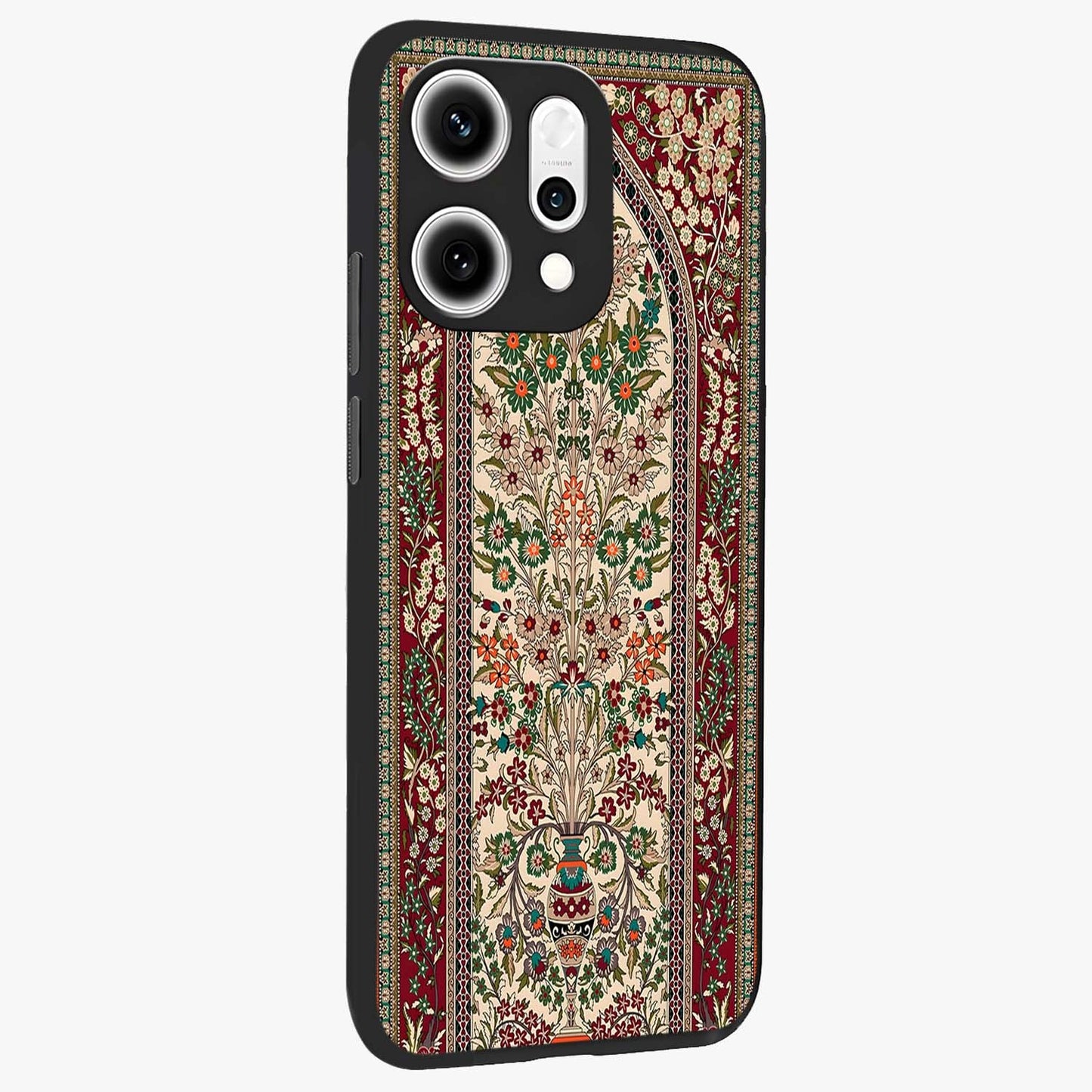 Persian Inspired Glass Case upright view showcasing decorative Persian artwork with rich heritage theme.