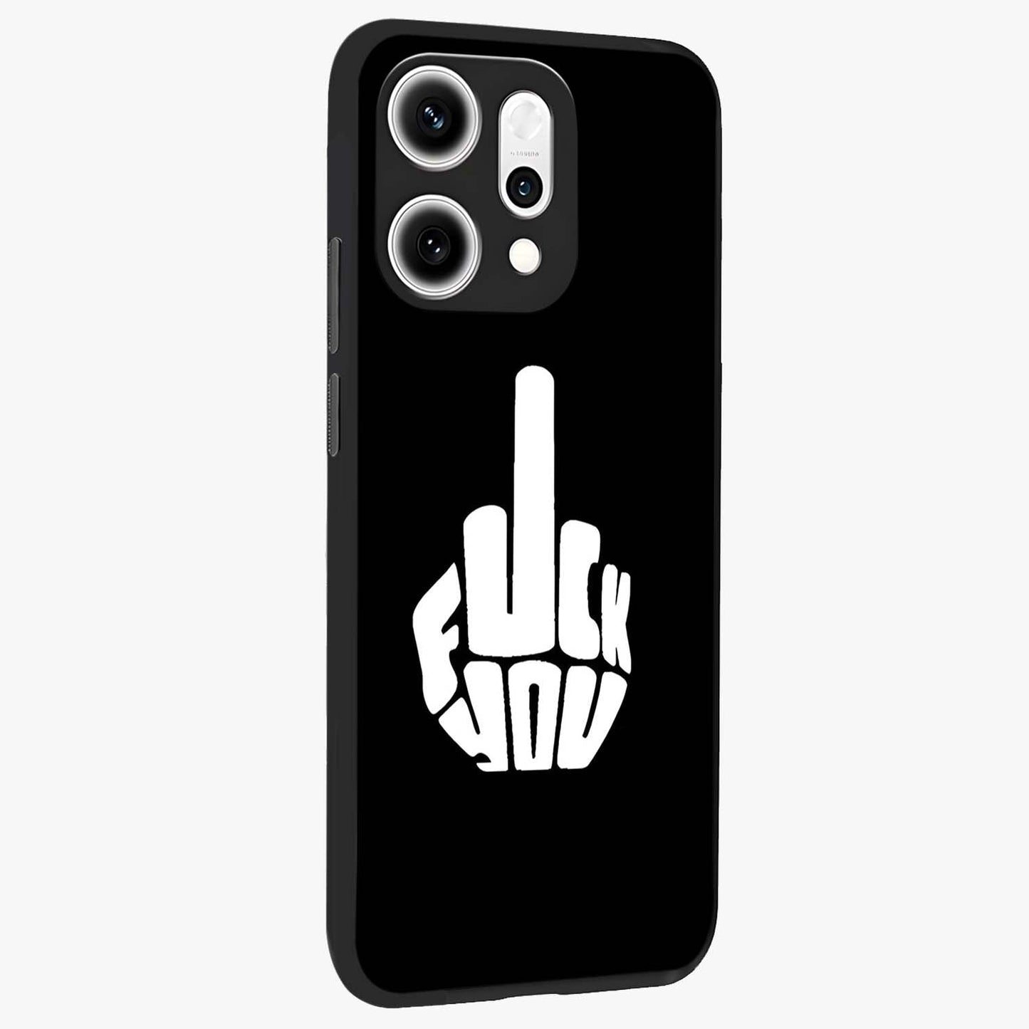 Rebel Mode On Glass Case upright view showcasing striking statement artwork with bold rebellious theme.