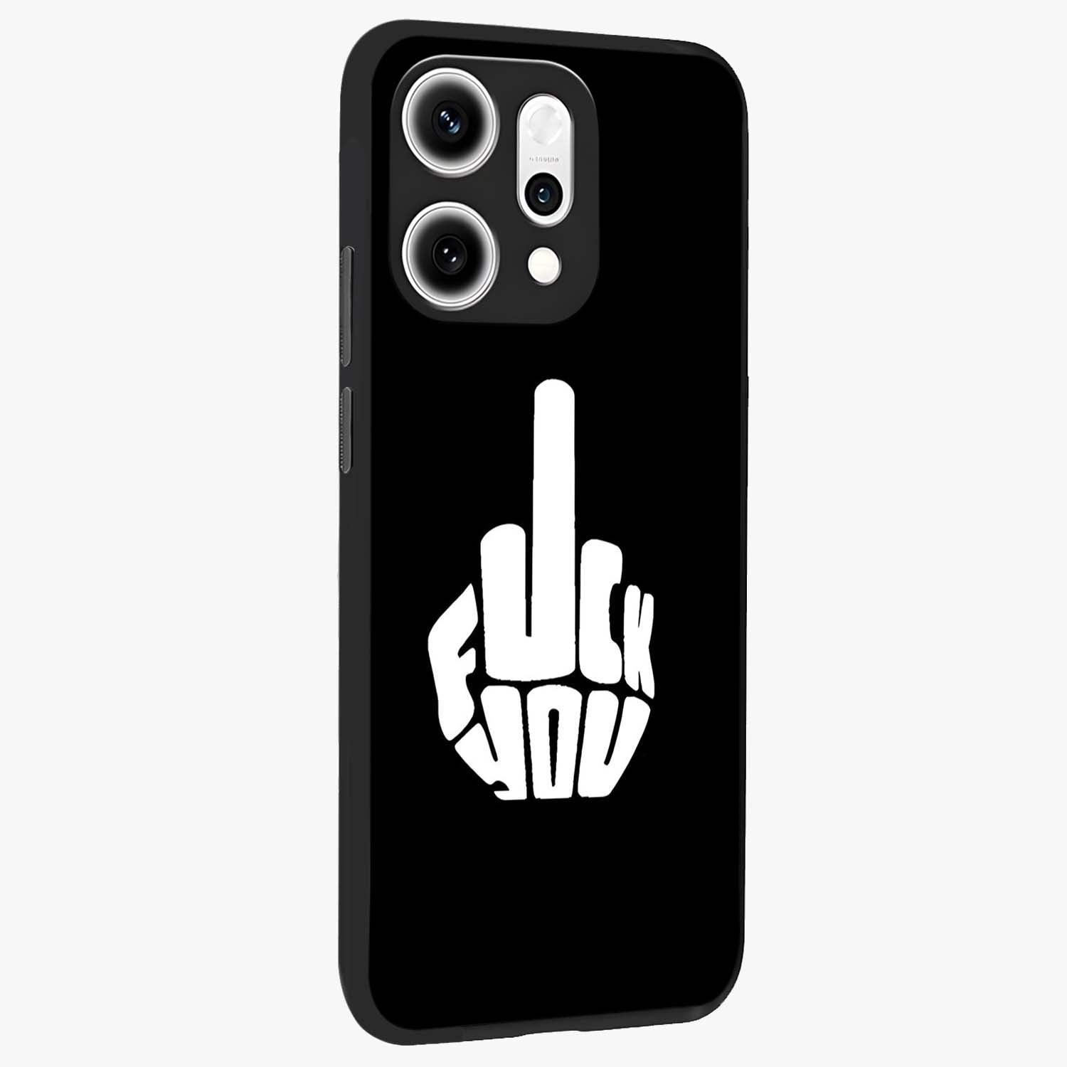 Rebel Mode On Glass Case upright view showcasing striking statement artwork with bold rebellious theme.