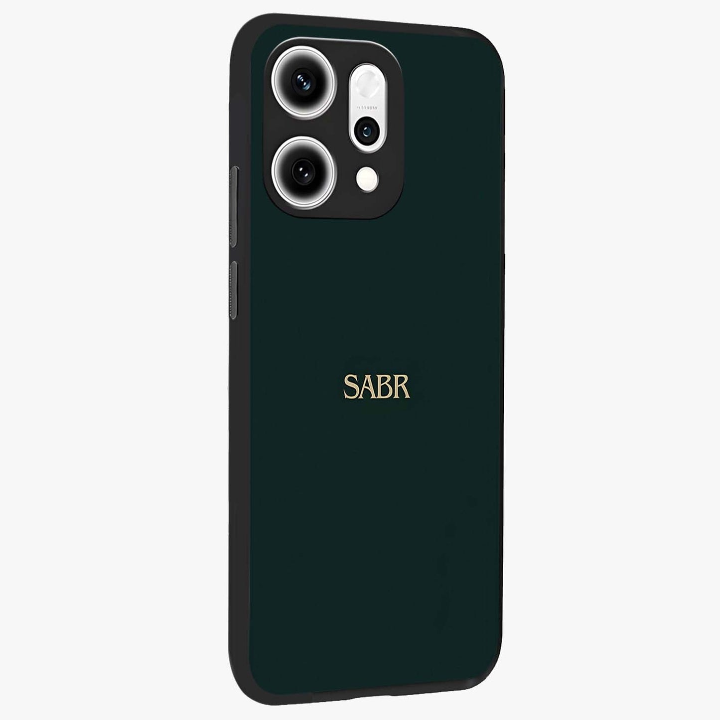 Sabr Minimal Patience Glass Case upright view showcasing calm minimalist artwork with motivational patience theme.