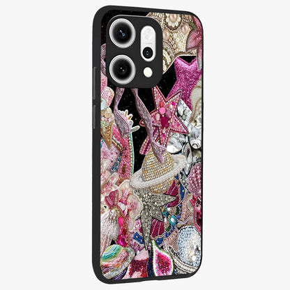 Starlit Jewel Dream Glass Case upright view showcasing radiant star inspired artwork with magical night theme.