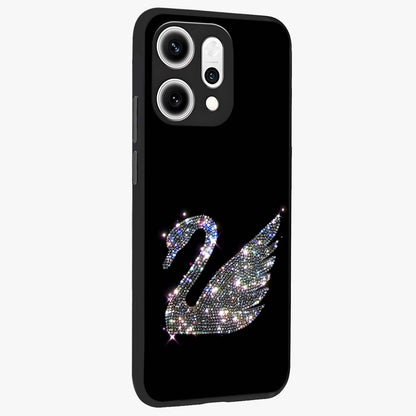 Starlit Swan Grace Glass Case upright view showcasing beautiful swan artwork with peaceful night themed design.