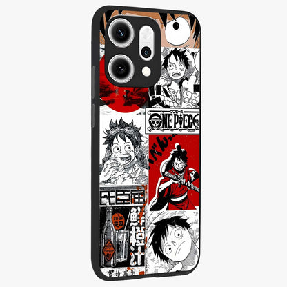 Strawhat Chaos Panels Glass Case upright view showcasing energetic anime artwork with bold adventure theme.