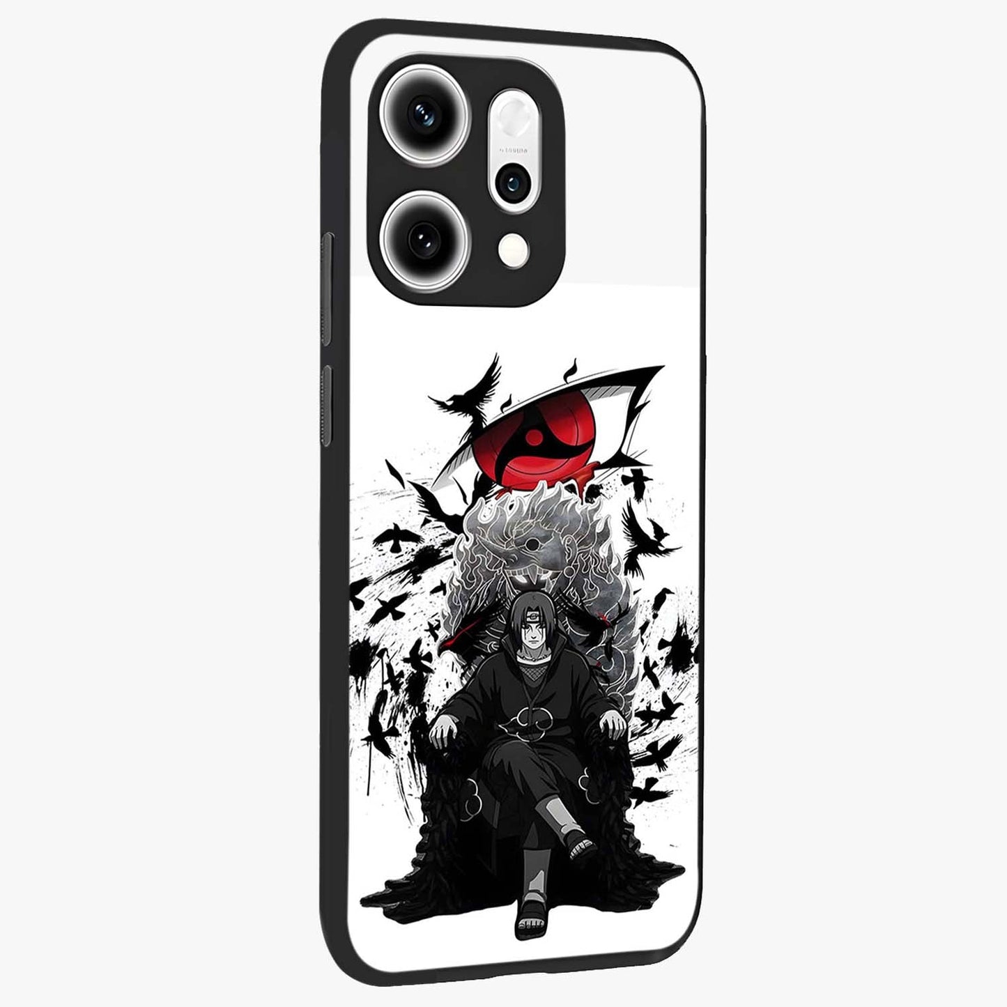Uchiha Shadow Throne Glass Case upright view showcasing magical underwater galaxy artwork with vibrant cosmic theme.