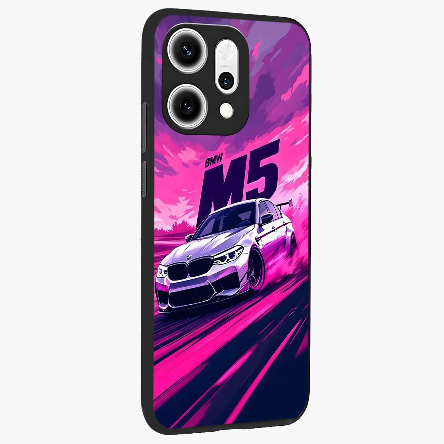 Velocity Drift Pulse Glass Case upright view showcasing powerful racing artwork with energetic motorsport theme.