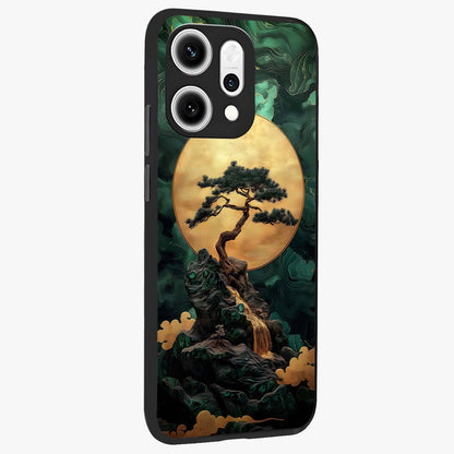 Zen Moon Rise Glass Case upright view showcasing serene moon artwork with tranquil night theme.