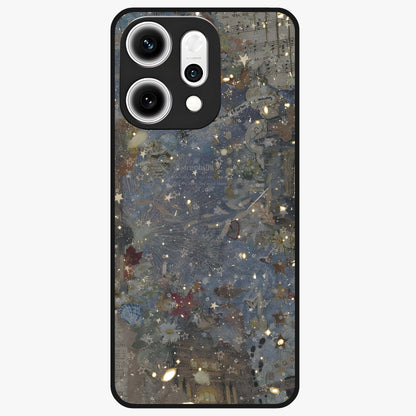 Aesthetic Astrolophia Glass Case showing flat back view with dreamy aesthetic design and glossy glass finish.