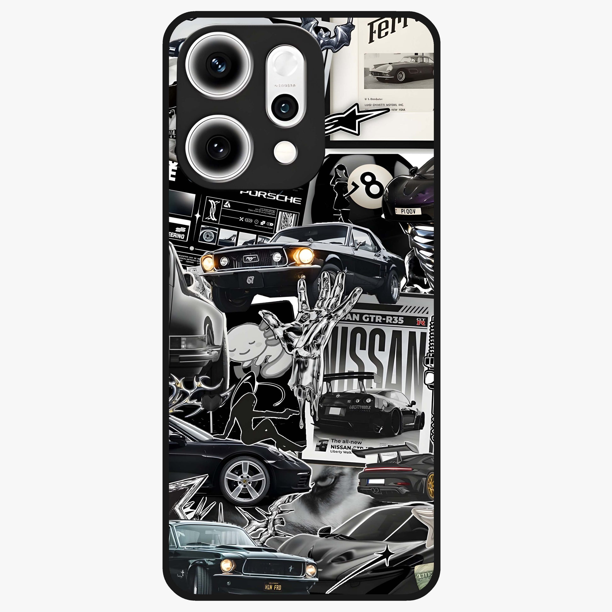 Aesthetic Dark Love Glass Case showing flat back view with dark romantic artwork and glossy glass finish.