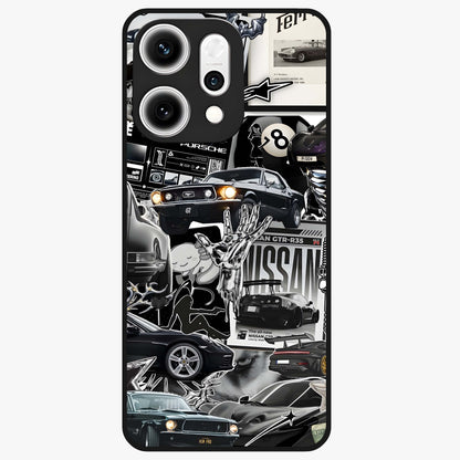 Aesthetic Dark Love Glass Case showing flat back view with dark romantic artwork and glossy glass finish.