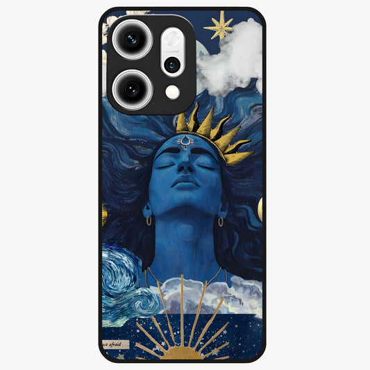 Aesthetic Lord Shiva Glass Case showing flat back view with divine Shiva artwork and glossy glass finish.