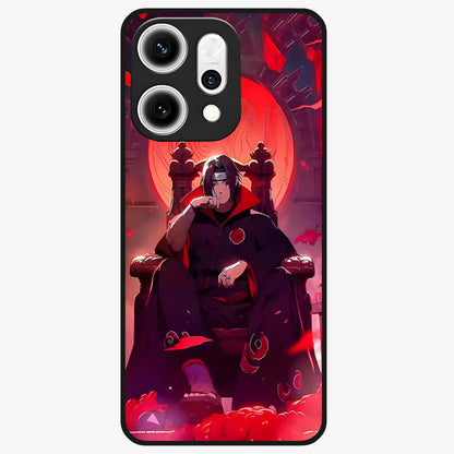 Blood Moon Sovereign Glass Case showing flat back view with mystical blood moon artwork and glossy glass finish.