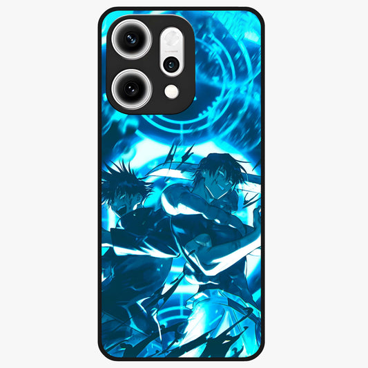Cursed Energy Clash Glass Case showing flat back view with intense cursed energy artwork and glossy glass finish.
