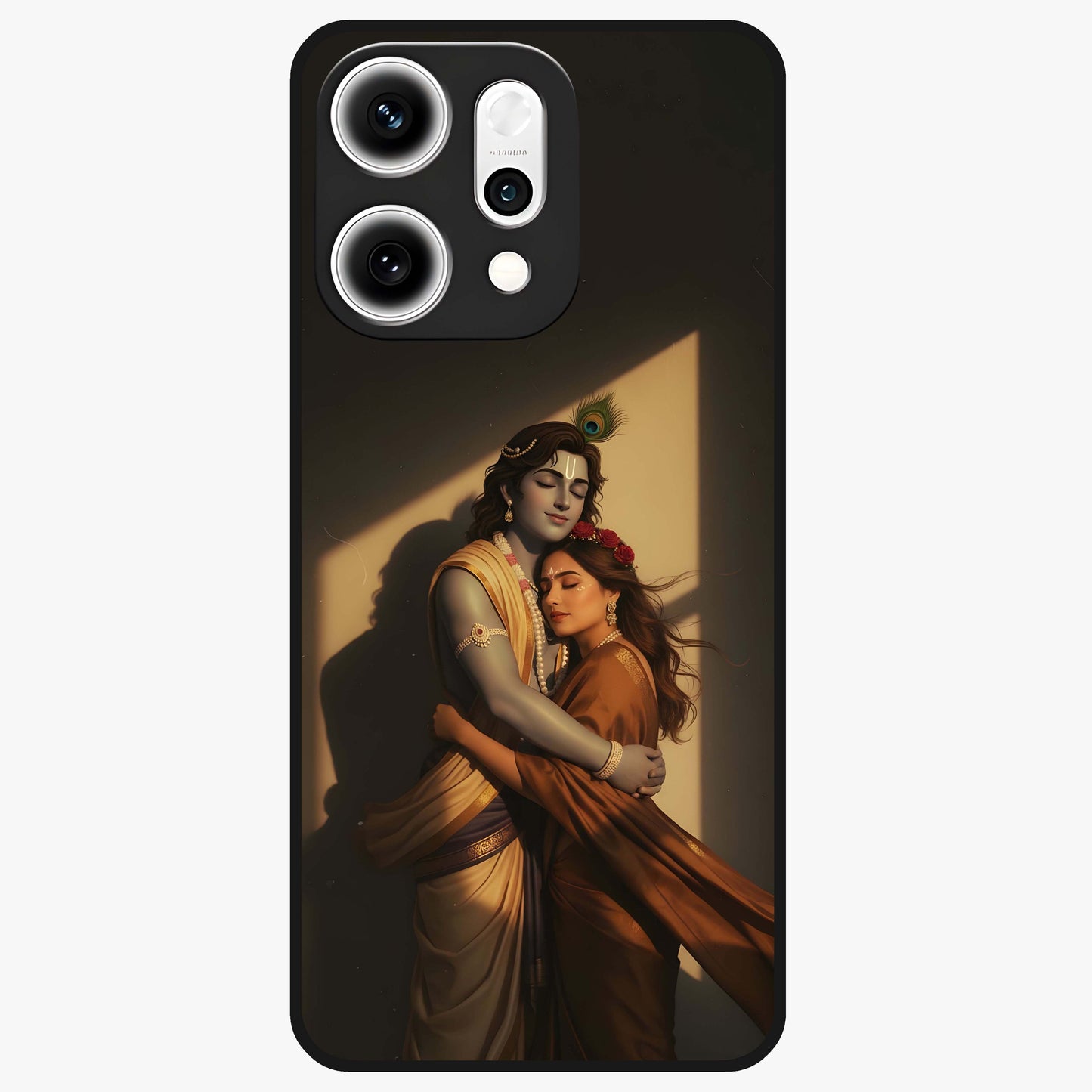 Divine Eternal Love Glass Case showing flat back view with spiritual love themed artwork and glossy glass finish.