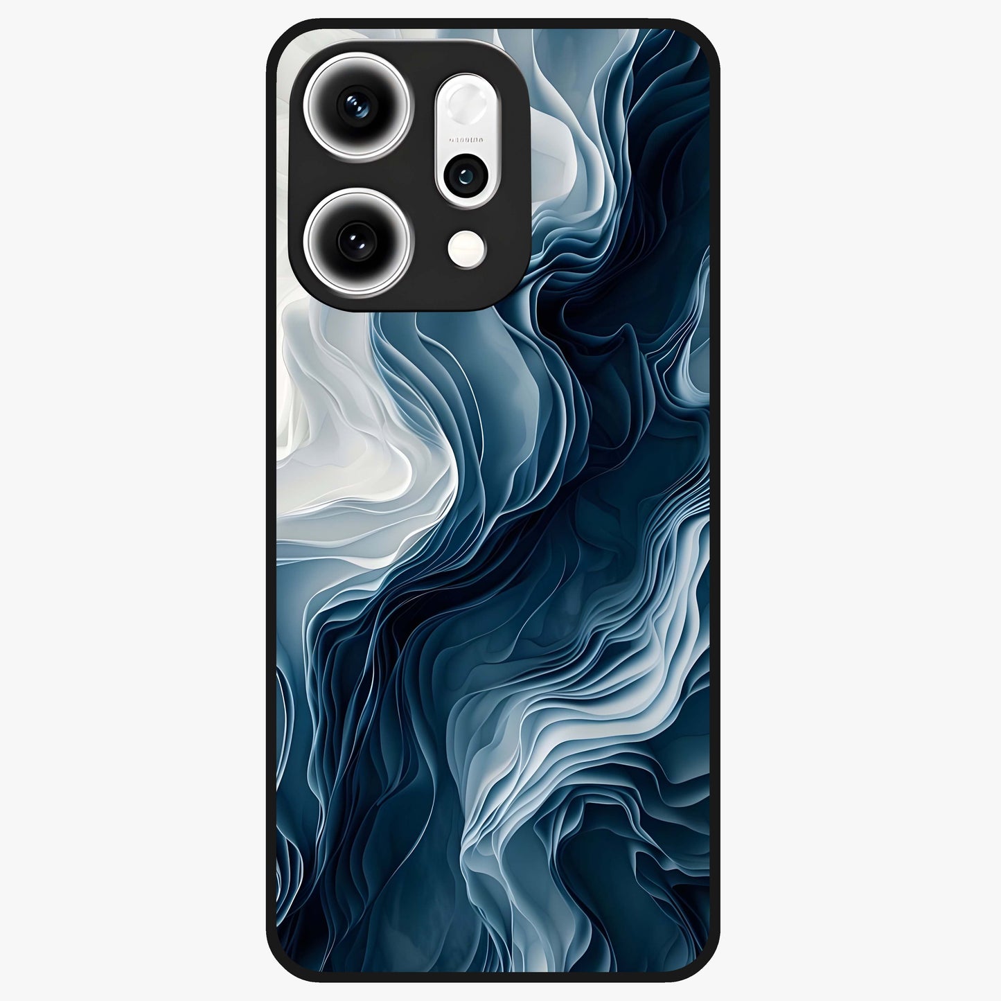 Ethereal Paper Marble Glass Case showing flat back view with soft marble paper texture artwork and glossy glass finish.