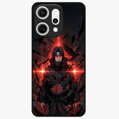 Focused Blade Discipline Glass Case showing flat back view with warrior sword themed artwork and glossy glass finish.