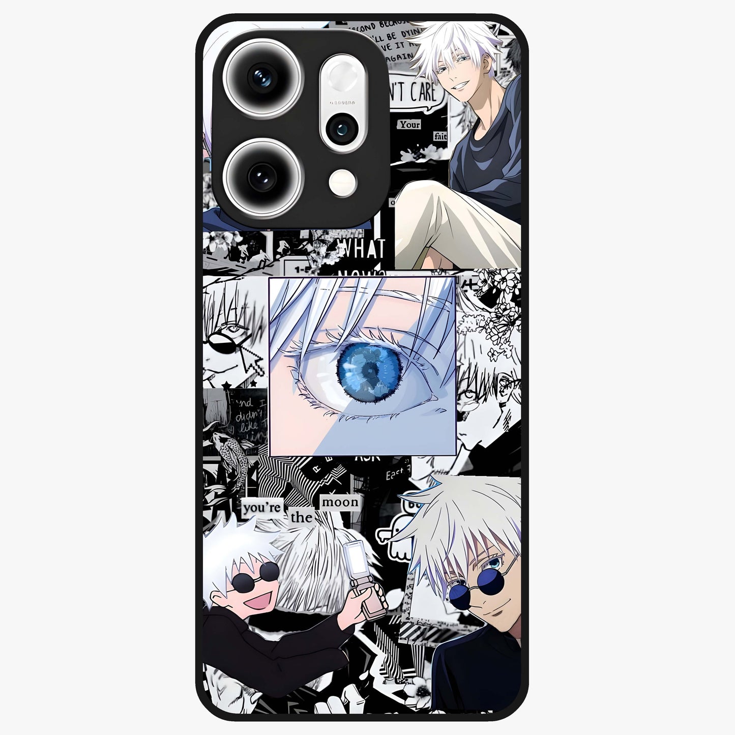Infinity Sorcerer Chaos Glass Case showing flat back view with mystical sorcerer themed artwork and glossy glass finish.