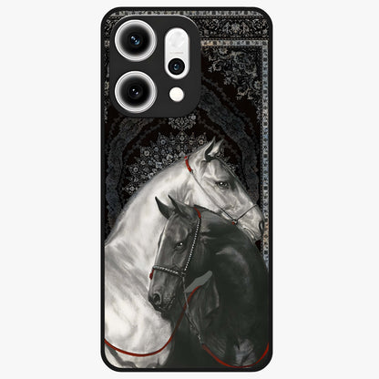Majestic Ride Legacy Glass Case showing flat back view with powerful automotive inspired artwork and glossy glass finish.