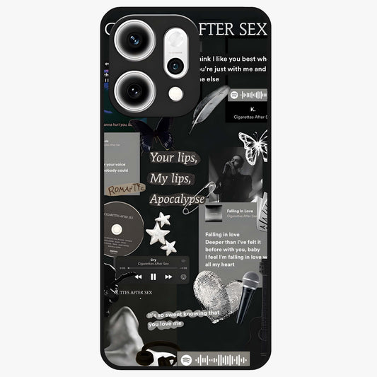 Midnight Love Echo Glass Case showing flat back view with romantic midnight themed artwork and glossy glass finish.