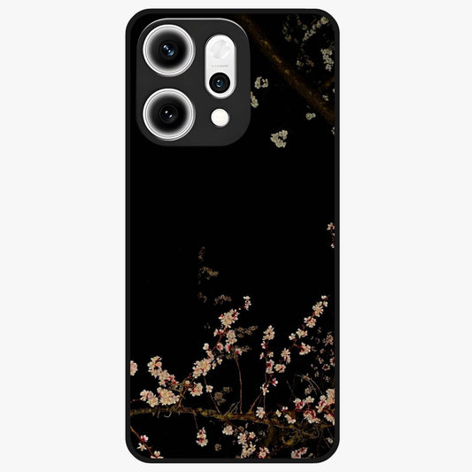 Petal Moon Light With Custom Name Glass Case showing flat back view with floral moonlight artwork and personalized name design.