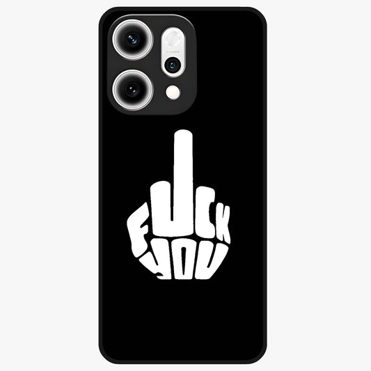 Rebel Mode On Glass Case showing flat back view with bold rebellious typography artwork and glossy glass finish.