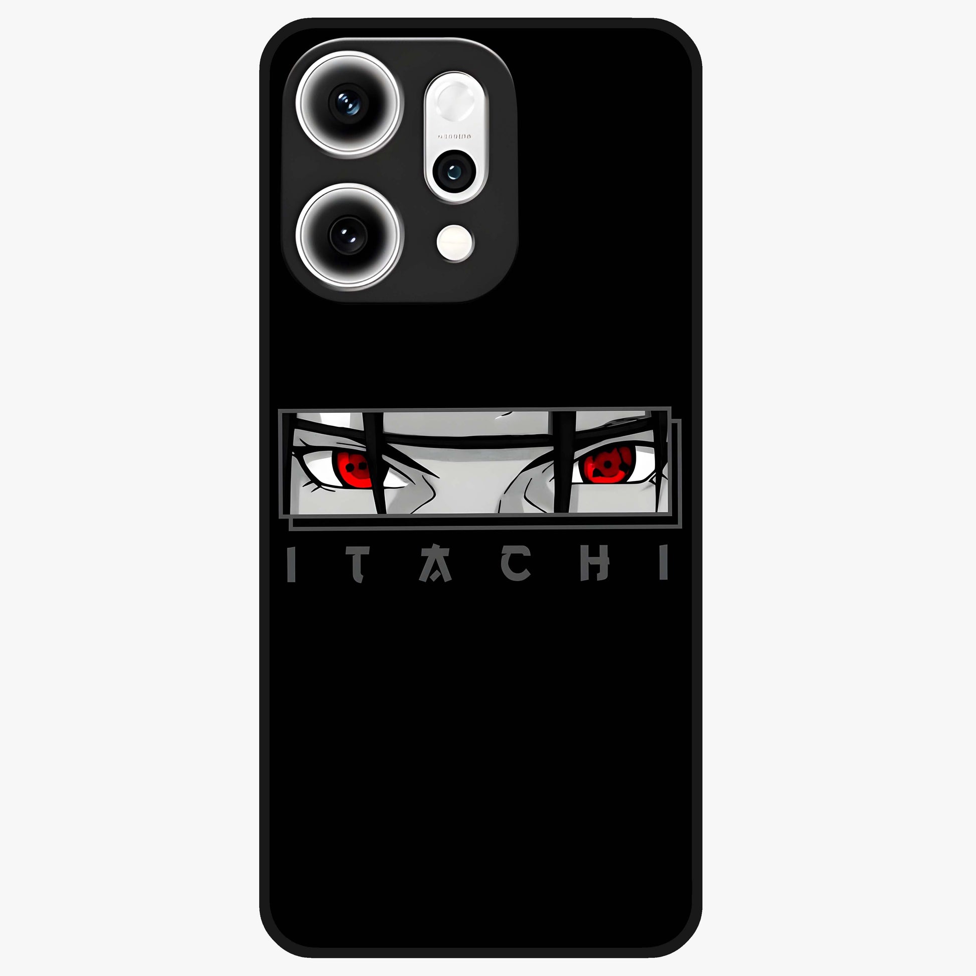 Scarlet Gaze Dominance Glass Case showing flat back view with striking red themed artwork and glossy glass finish.