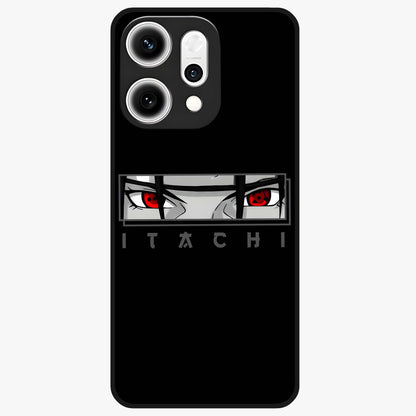 Scarlet Gaze Dominance Glass Case showing flat back view with striking red themed artwork and glossy glass finish.