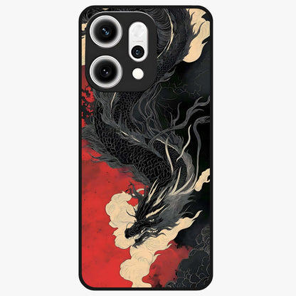 Shadow Dragon Fury Glass Case showing flat back view with fierce dragon artwork and glossy glass finish.