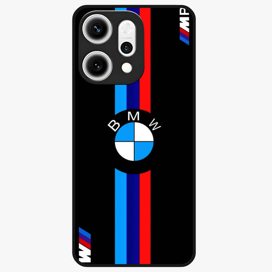 Turbo BMW Beast Glass Case showing flat back view with high performance sports car artwork and glossy glass finish.